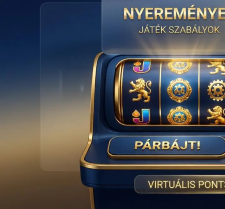 Virtuális slot-szerű játék előnézeti képe arany és sötétkék színekkel