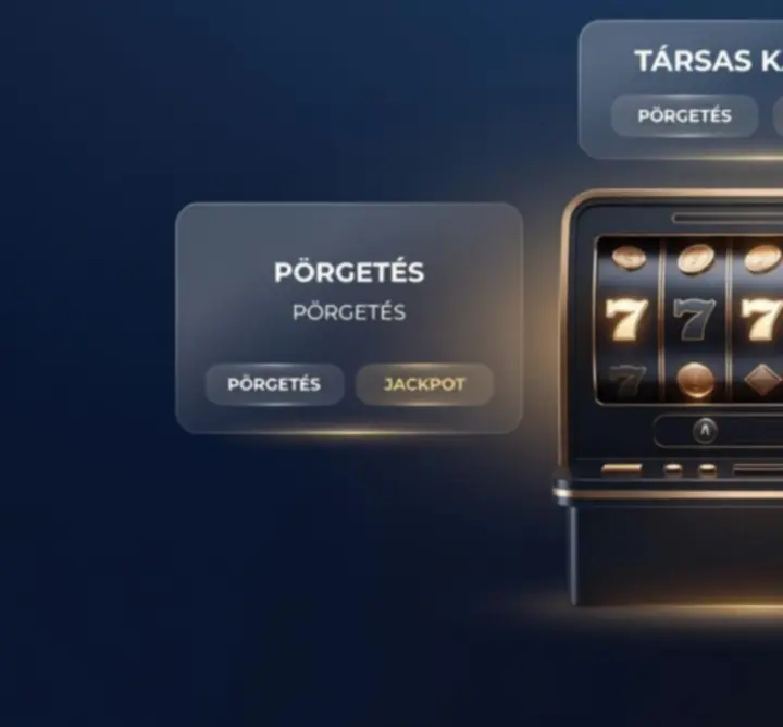 Elegáns, sötétkék-arany slot-stílusú böngészős játék előnézete
